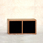 GENUINE LEATHER  PEN STAND TWIN SLOTS 4 " HEIGHT  X 6  " LENGTH