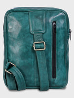 Unisex Genuine Leather ,Soft Luxurious Veg Tanned Two Toned - Travel Shoulder Strap Bag