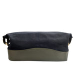 Genuine Leather And Waxed Canvas Pouch - Toilet Case