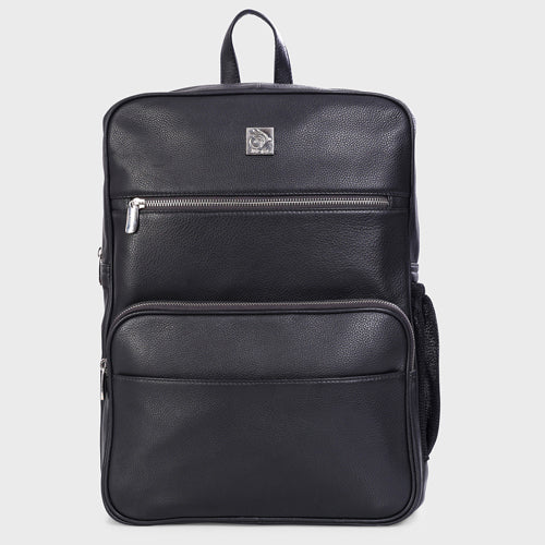 Unisex Genuine Leather Backpack ,Can Accommodate 14 " Laptop ,Have  Side Bottle Holder