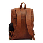 Unisex Genuine Leather Backpack ,Can Accommodate 14 " Laptop ,Have  Side Bottle Holder