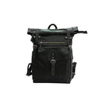 UNISEX GENUINE LEATHER ROLL-TOP BACKPACK WITH 14" LAPTOP COMPARTMENT