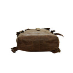 UNISEX GENUINE LEATHER ROLL-TOP BACKPACK WITH 14" LAPTOP COMPARTMENT