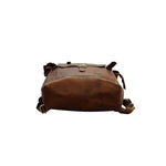UNISEX GENUINE LEATHER ROLL-TOP BACKPACK WITH 14" LAPTOP COMPARTMENT