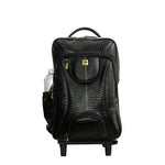 GENUINE LEATHER CROCO PRINT MULTIPURPOSE TRAVEL TROLLY BACKPACK WITH LAPTOP COMPARTMENT