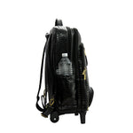 GENUINE LEATHER CROCO PRINT MULTIPURPOSE TRAVEL TROLLY BACKPACK WITH LAPTOP COMPARTMENT