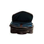 GENUINE LEATHER CROCO PRINT MULTIPURPOSE TRAVEL TROLLY BACKPACK WITH LAPTOP COMPARTMENT