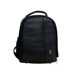 Genuine Leather Camera Backpack With Cushioned Interior & Flexible Slots To Adjust Your Cameras & Lenses Also A Nylon Cover Is Provided To Cover Your Bag Incase Of Rains