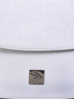Genuine Leather , Women Trendy Front Magnet Closure , Croco Embossed Leather Bag
