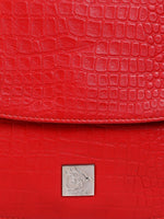 Genuine Leather , Women Trendy Front Magnet Closure , Croco Embossed Leather Bag