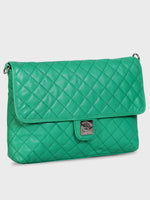 Genuine Leather - Soft , Supple Diamond Quilted Trendy Women Leather Bag