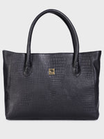 Genuine Leather , Womens Big Tote Bag Croco Embossed Leather
