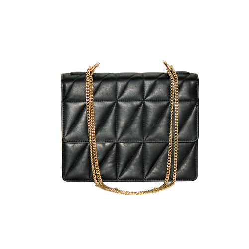 Genuine Leather Quilted Luxurious Women Bag  with Golden chain sling