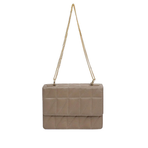 Genuine Leather Quilted Luxurious Women Bag  with Golden chain sling