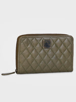 Genuine Leather , Diamond Quilted Leather Women Wallet